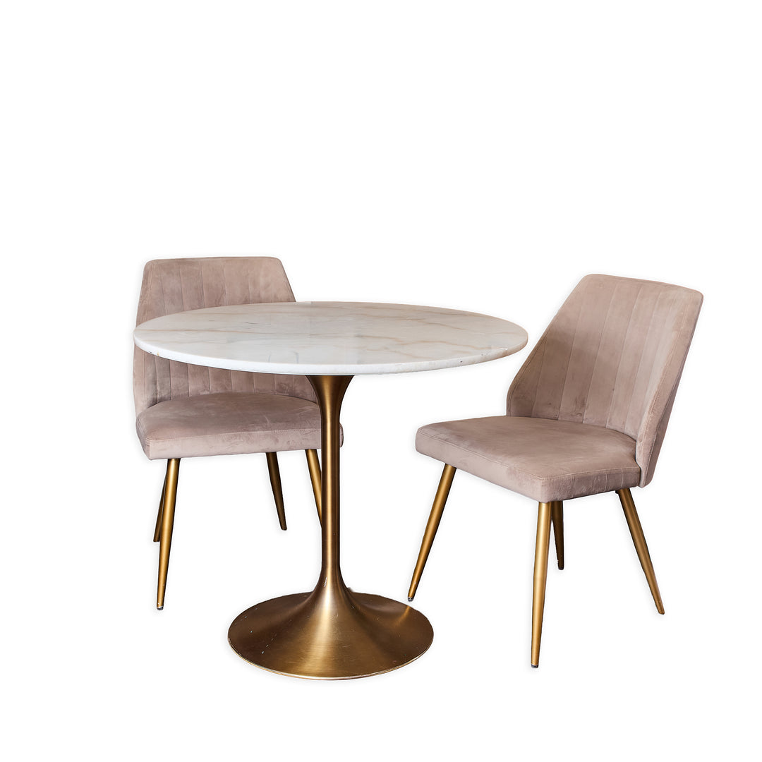 Marble Bistro Table w/2 Dining Chairs