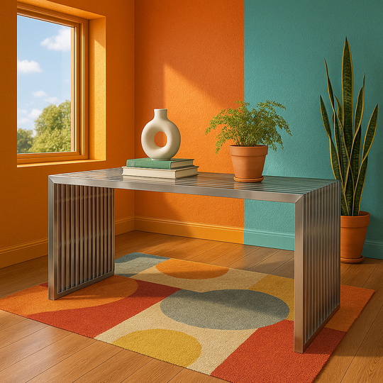 Metal and Lucite Coffee Table