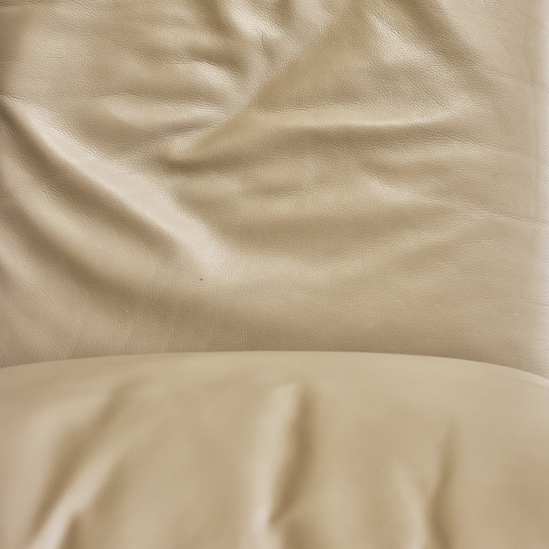 Leather Sectional with Chrome Feet