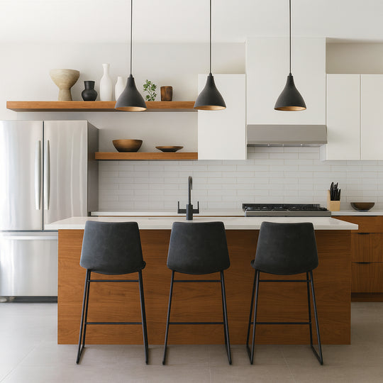 Modern Faux Leather Counter Stool