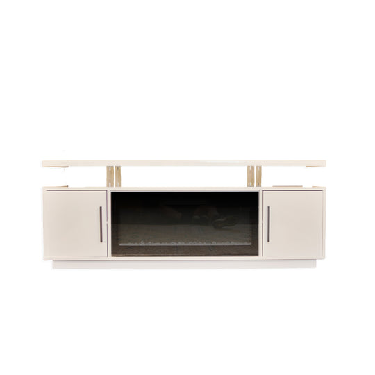 Modern Media Stand with Fireplace Insert