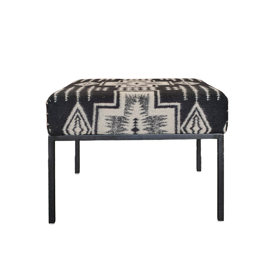 Modern Ottoman in New Pendleton Fabric