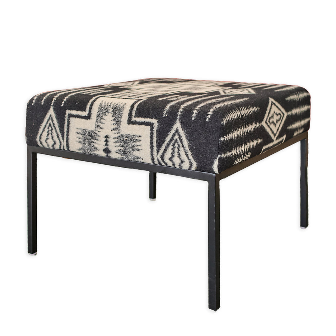 Modern Ottoman in New Pendleton Fabric