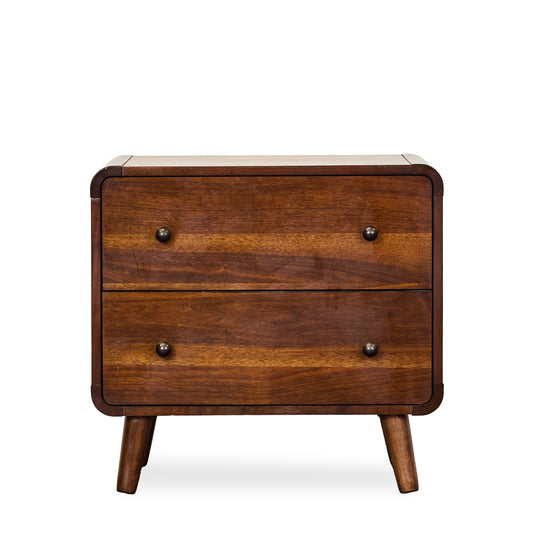 Walnut Nightstands w/Rounded Corner