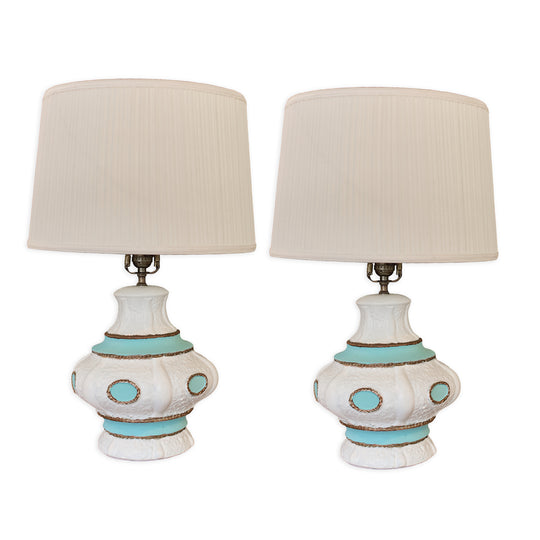 Pair of Vintage Knoll Ceramic Lamps
