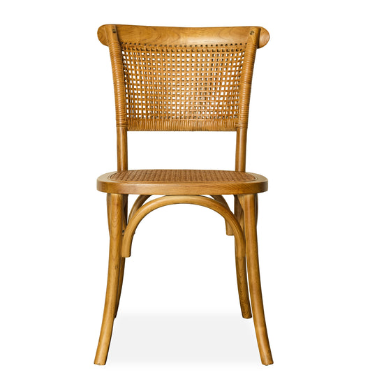 Rattan and Bent Wood Dining Chairs