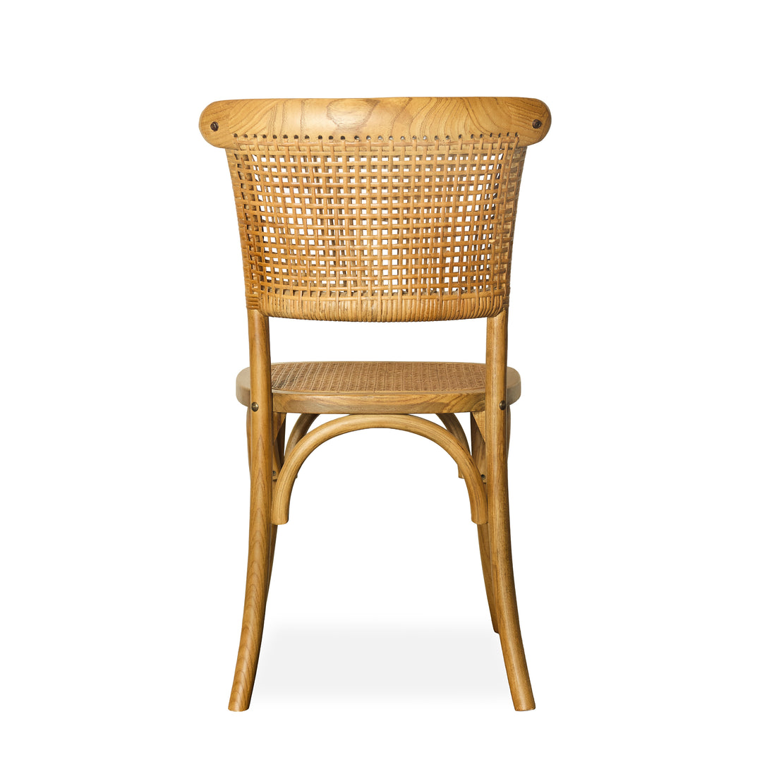 Rattan and Bent Wood Dining Chairs