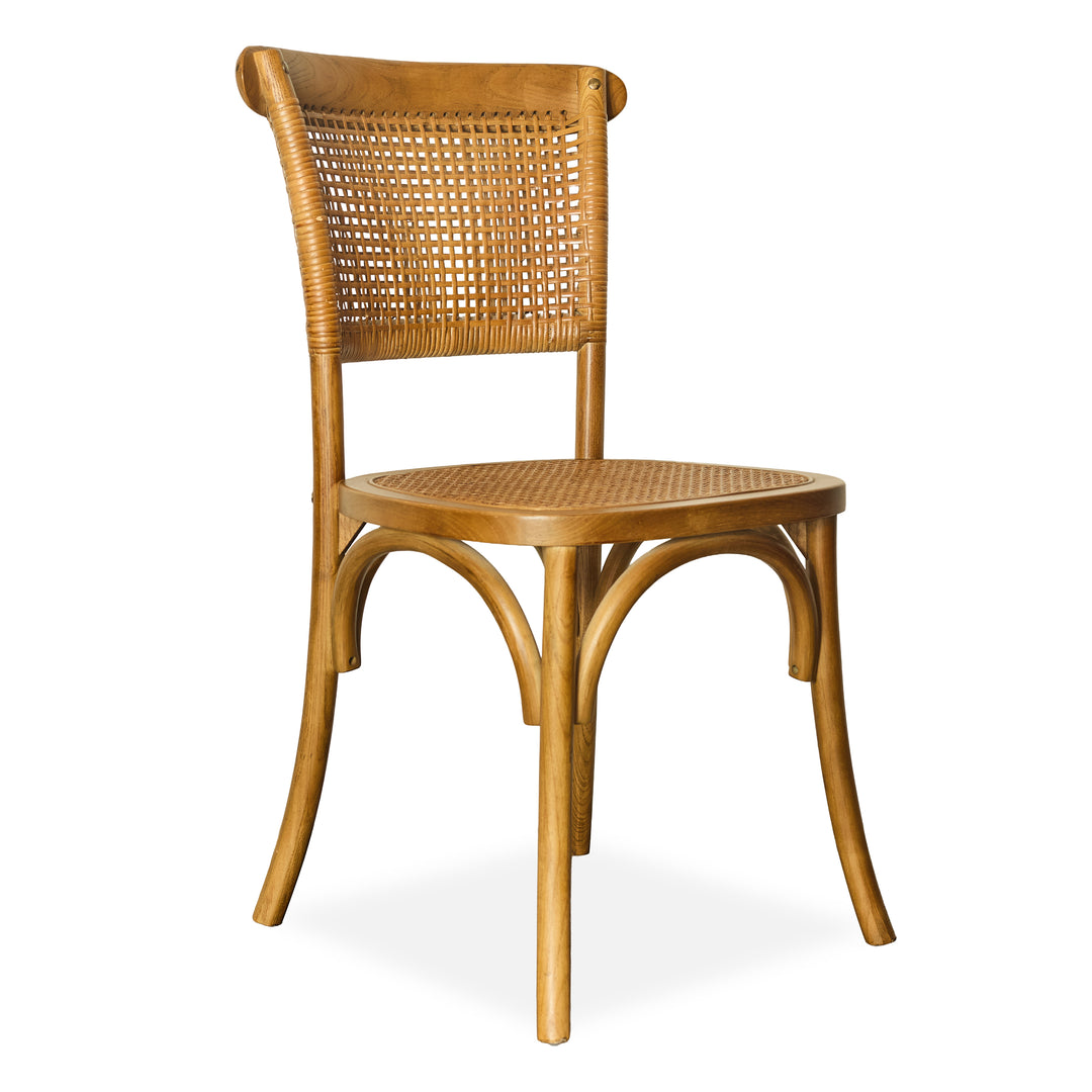 Rattan and Bent Wood Dining Chairs