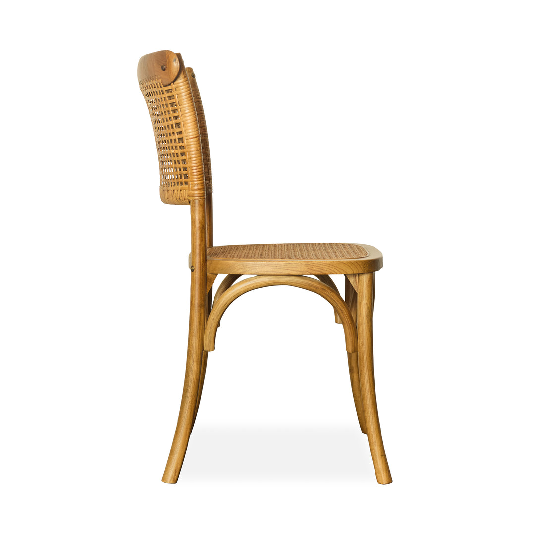 Rattan and Bent Wood Dining Chairs