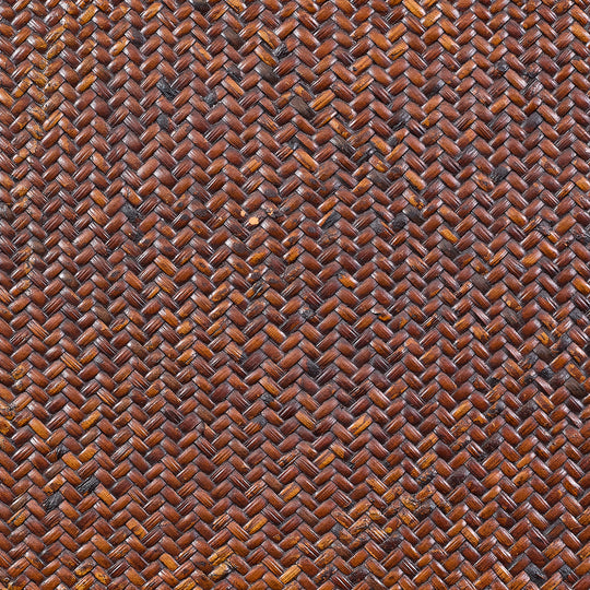 Rattan Detailed Mahogany Dresser