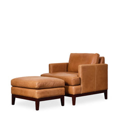 Leather Chair w/Ottoman - Whats New Furniture - Portland, Oregon