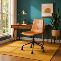 Slope Leather Rolling Chair - Whats New Furniture - Portland, Oregon