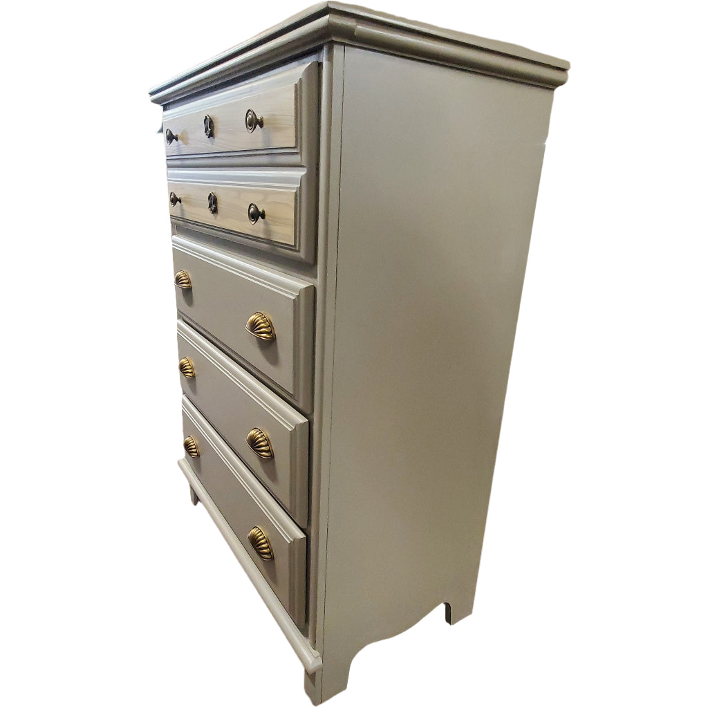 Sage Green Faux Wood Vintage Dresser