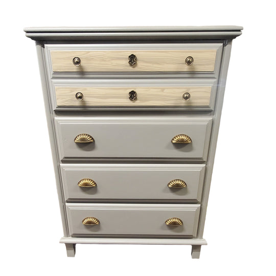 Sage Green Faux Wood Vintage Dresser