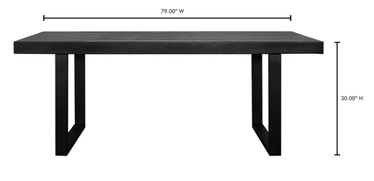 Jedrik Large Outdoor Dining Table Black