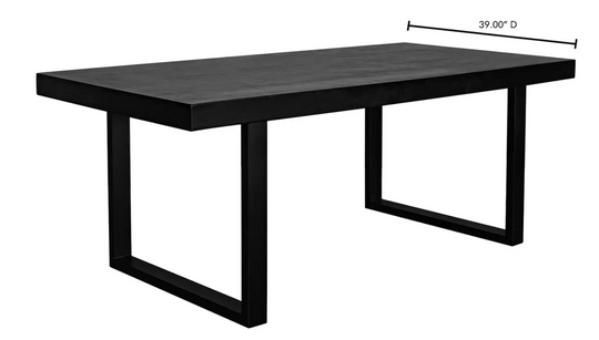 Jedrik Large Outdoor Dining Table Black