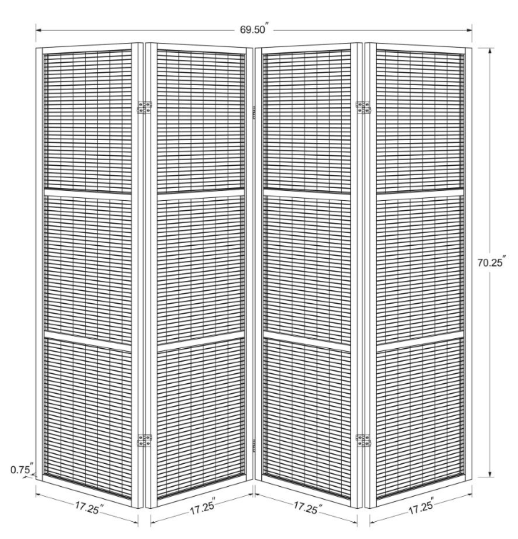 Browning 4-Panel Bamboo Room Divider