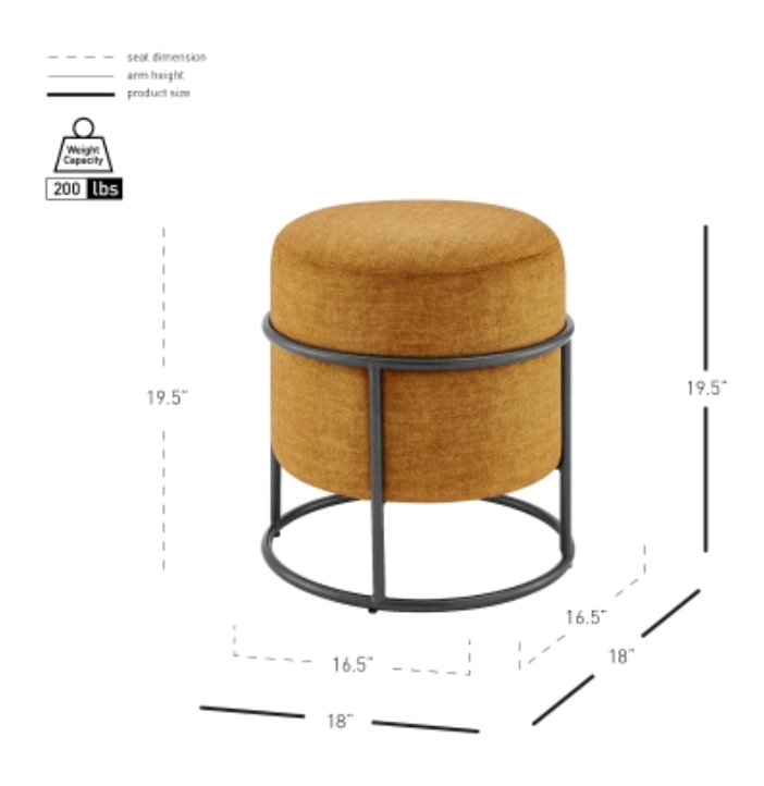 Ophelia Velvet Round Ottoman