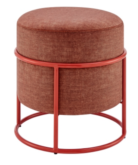 Ophelia Velvet Round Ottoman