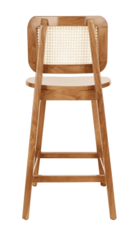Maury Wood Counter Stool w/ Rattan