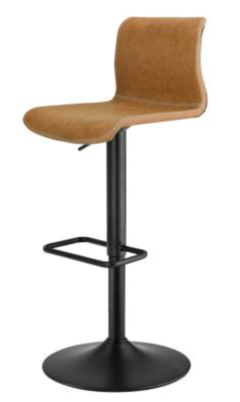 Jayden KD PU Low Back Gaslift Swivel Bar Stool