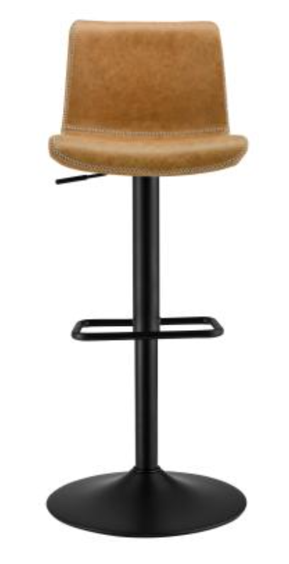 Jayden KD PU Low Back Gaslift Swivel Bar Stool