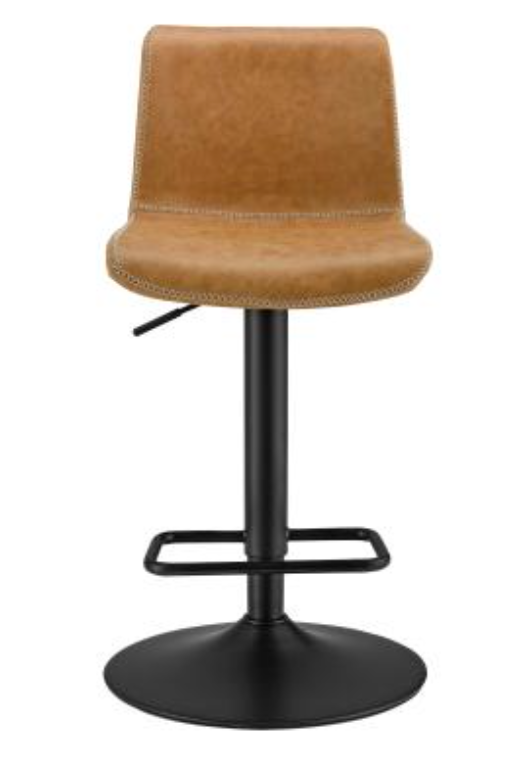 Jayden KD PU Low Back Gaslift Swivel Bar Stool