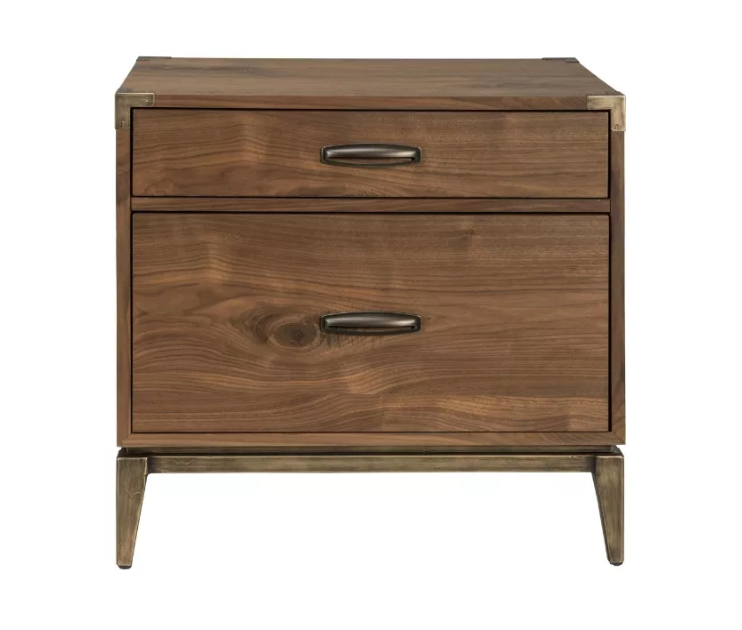 Adler Two Drawer Nightstand in Natural Walnut