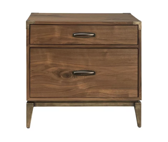 Adler Two Drawer Nightstand in Natural Walnut