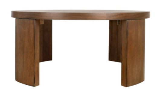Londyn KD Round Coffee Table, Rustic Walnut
