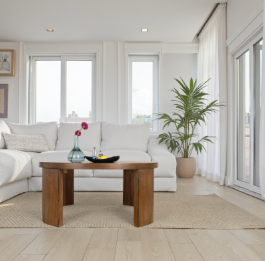 Londyn KD Round Coffee Table, Rustic Walnut