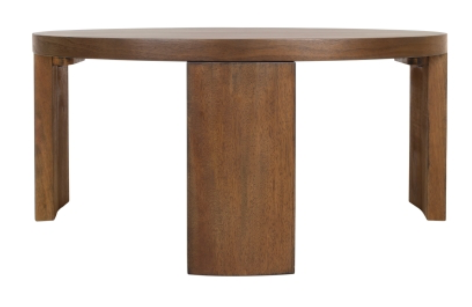 Londyn KD Round Coffee Table, Rustic Walnut