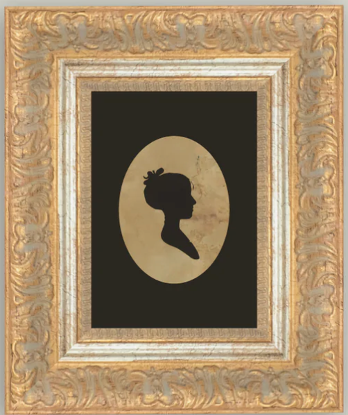 Silhouette of Woman Facing Left