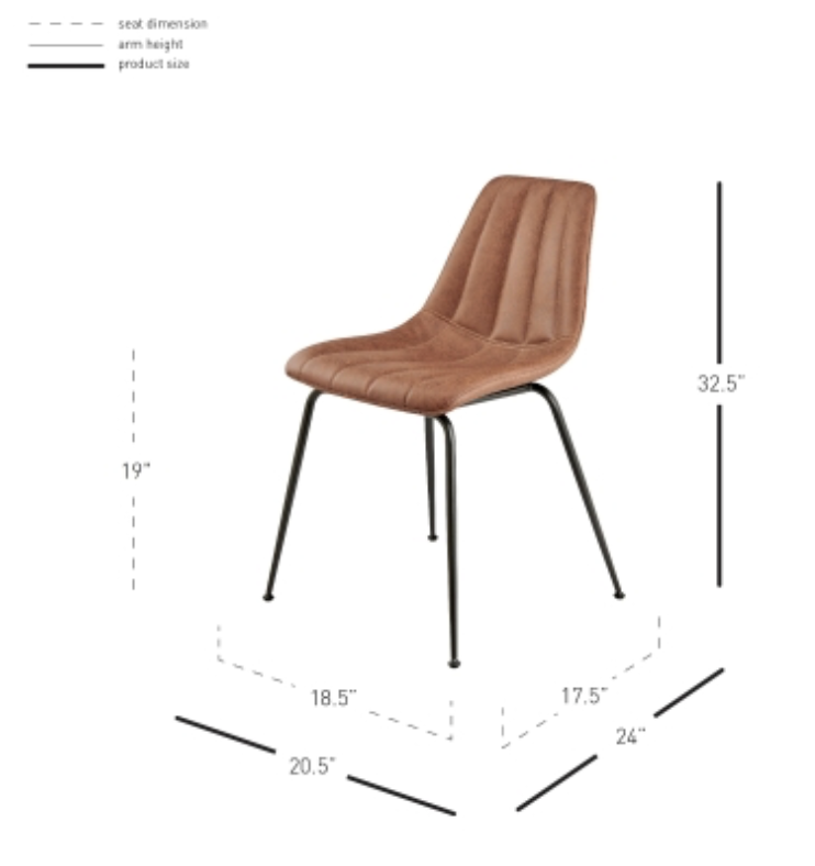 Robert KD Faux Leather Dining Side Chair