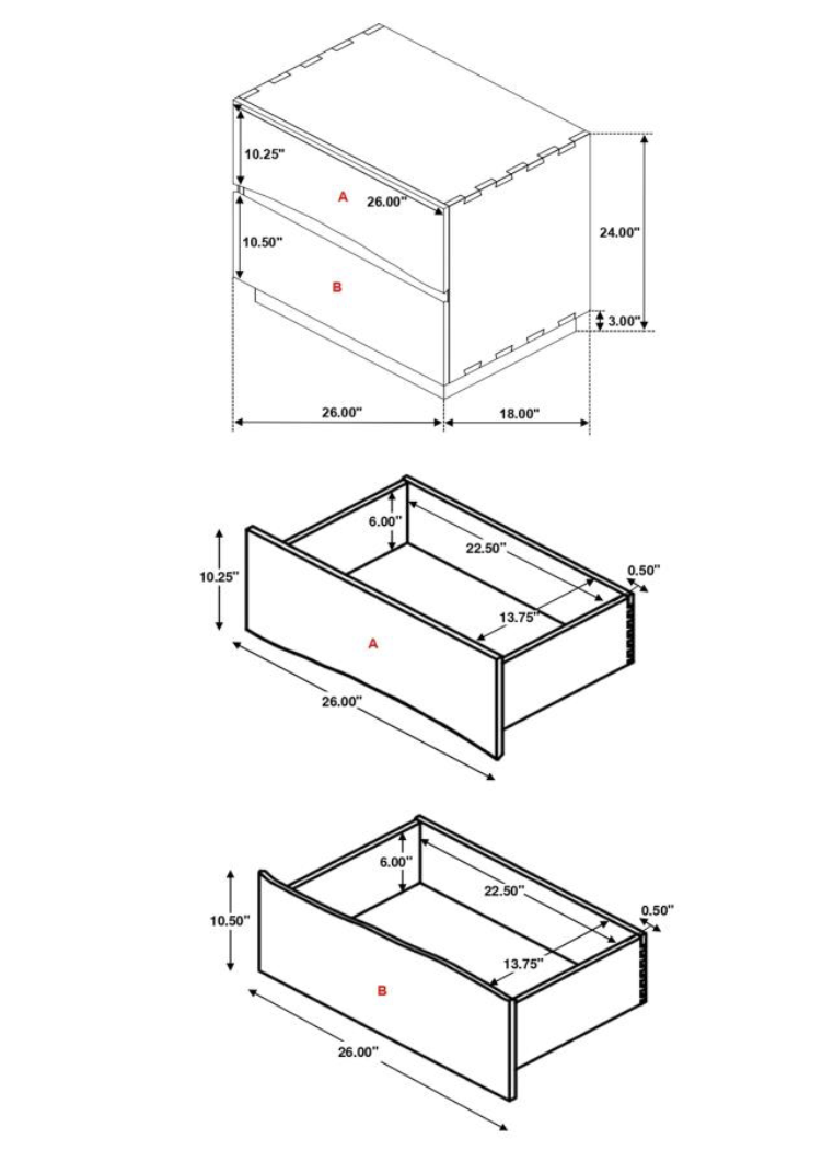 Winslow 2-Drawer Nightstand