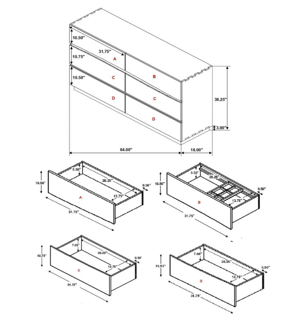 Winslow 6-Drawer Dresser