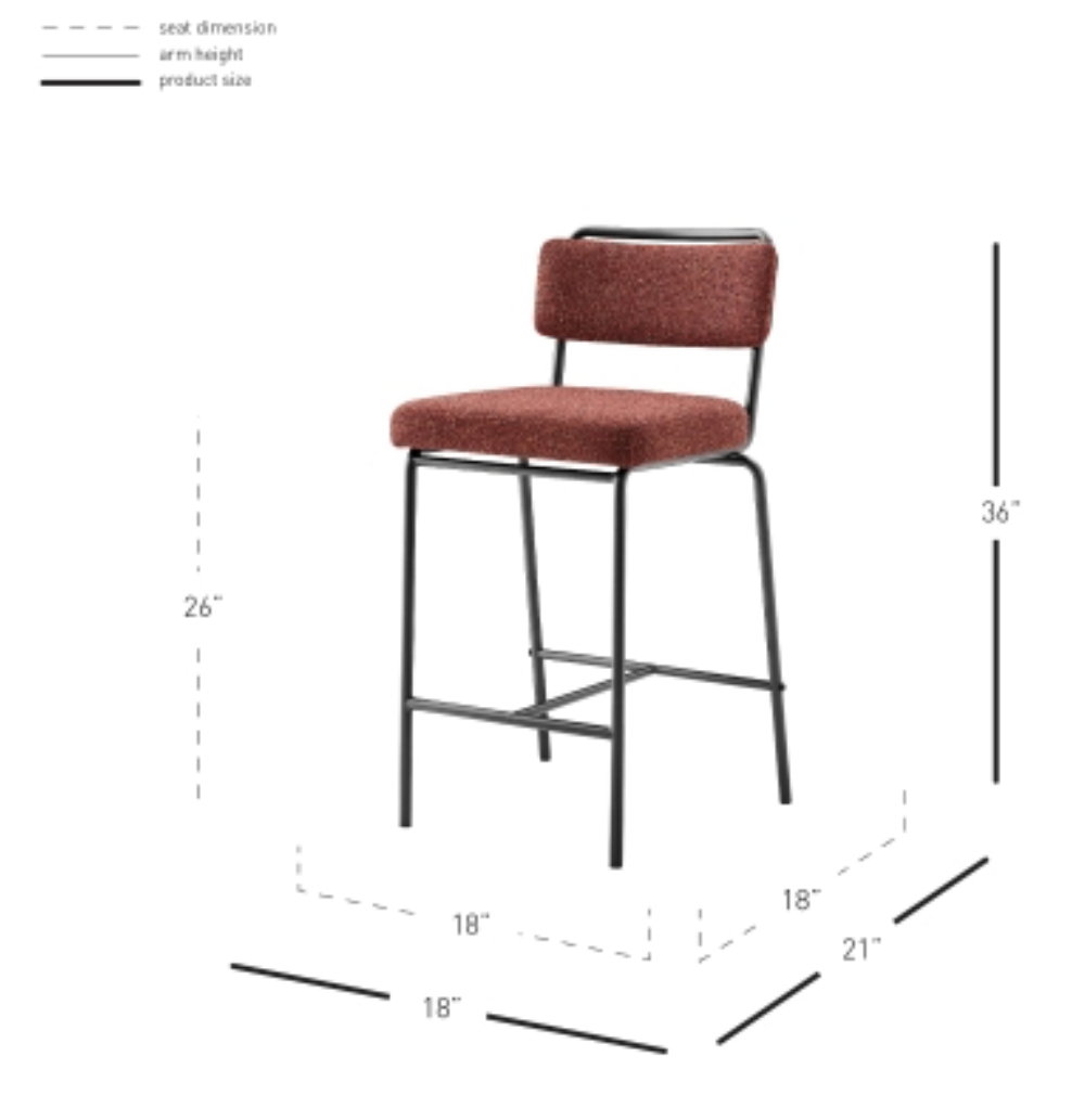 Zander Chenille Counter Stool