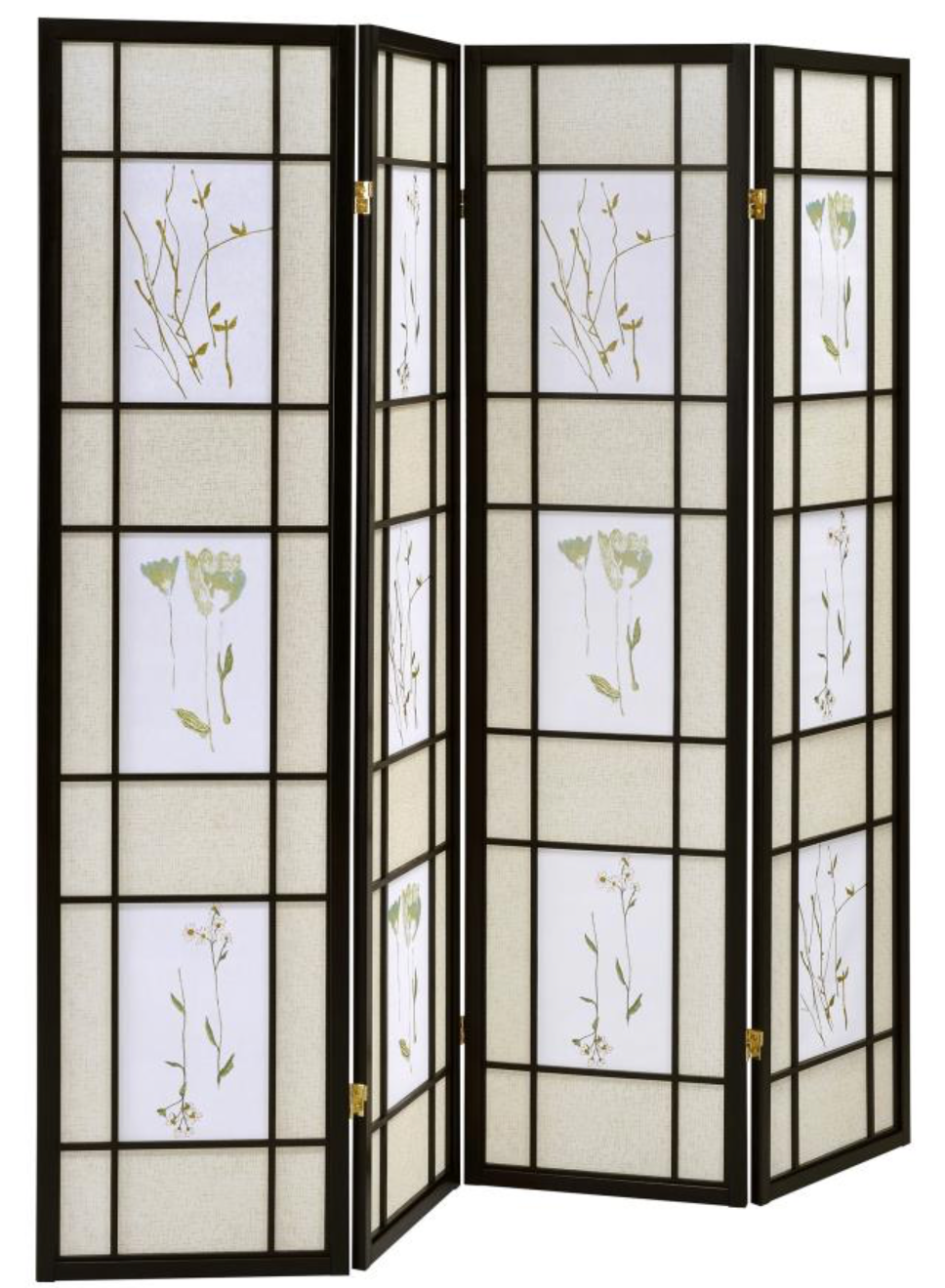 Catabella 4-Panel Room Divider Folding Shoji Screen Floral