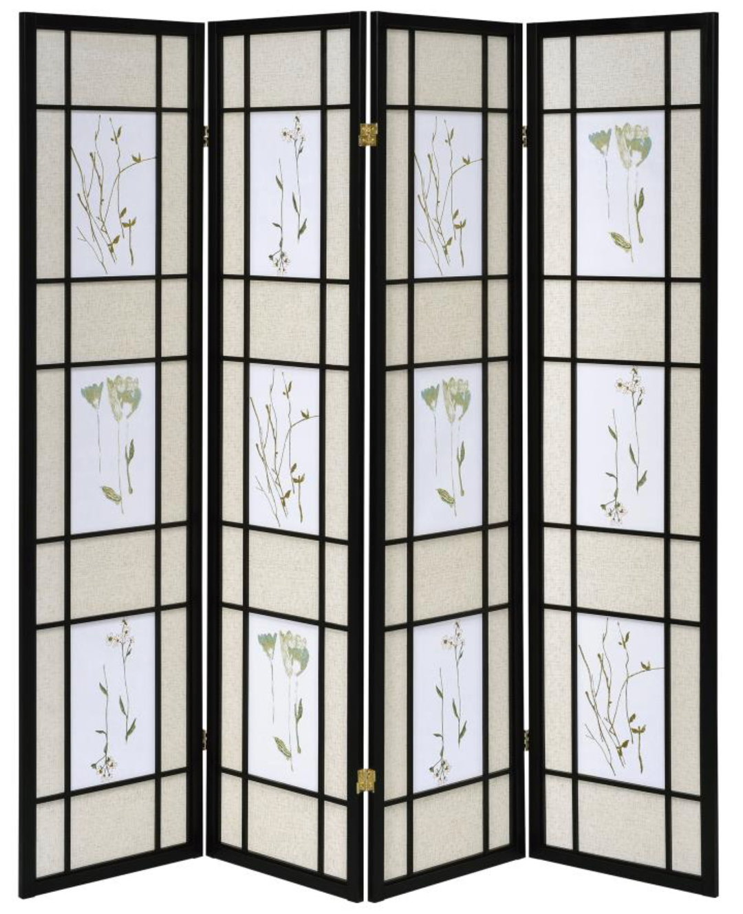 Catabella 4-Panel Room Divider Folding Shoji Screen Floral