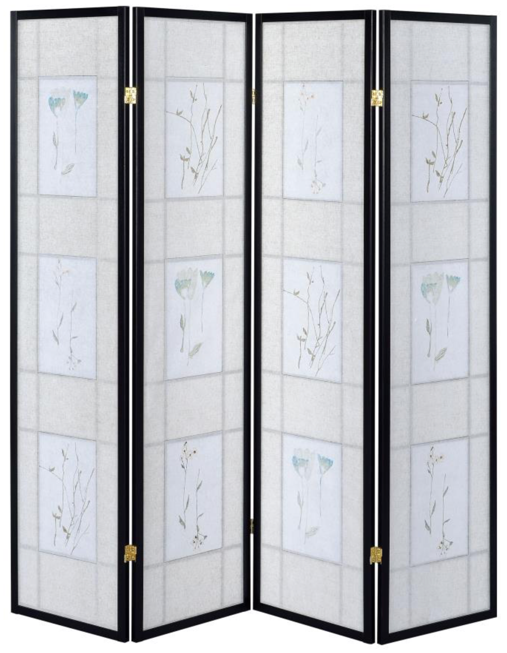 Catabella 4-Panel Room Divider Folding Shoji Screen Floral