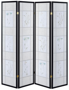 Catabella 4-Panel Room Divider Folding Shoji Screen Floral