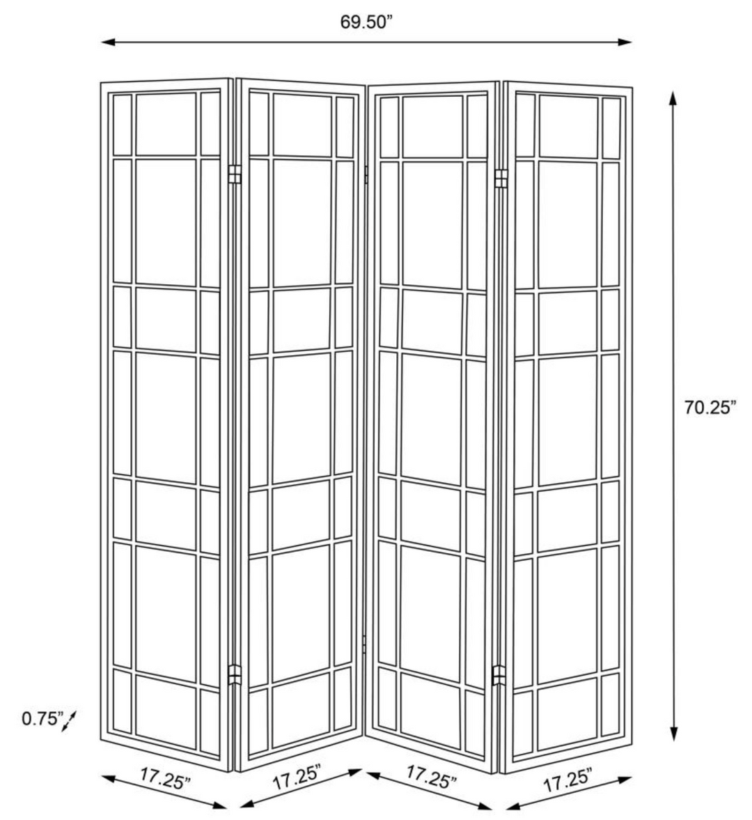 Catabella 4-Panel Room Divider Folding Shoji Screen Floral