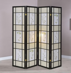 Catabella 4-Panel Room Divider Folding Shoji Screen Floral