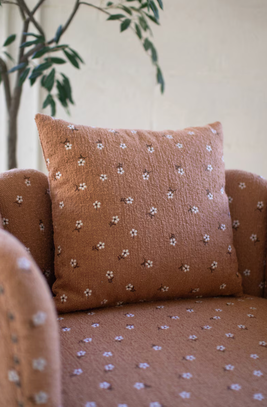 Upholstered Circle Chair with Tassels