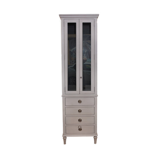 Traditional Glass Cabinet with Drawers
