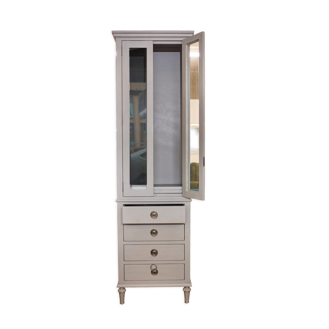 Traditional Glass Cabinet with Drawers