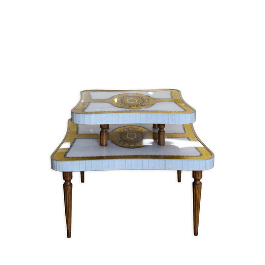 Vintage Hollywood Regency Coffee Table with 2 End Tables