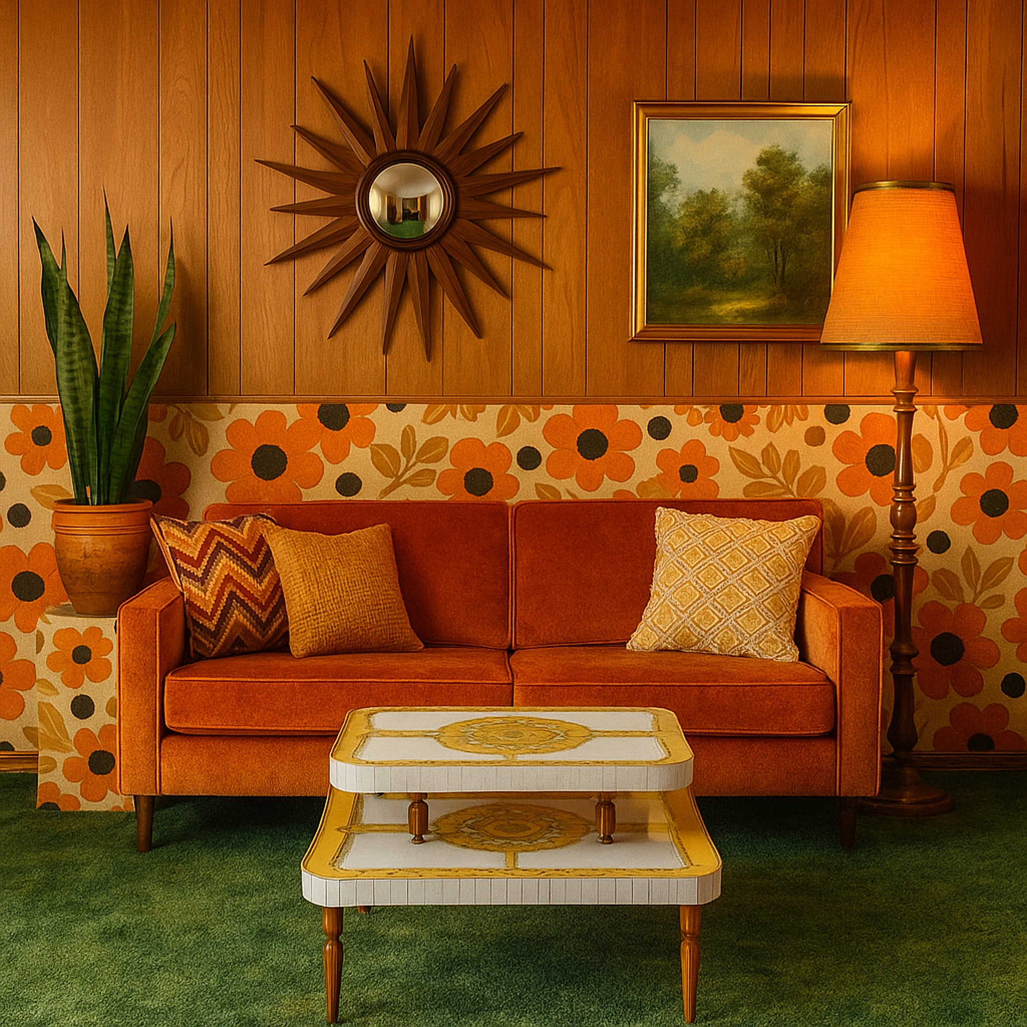 Vintage Hollywood Regency Coffee Table with 2 End | WNF