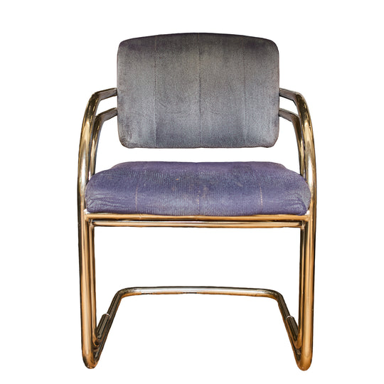 Vintage Ink Blue and Chrome chair