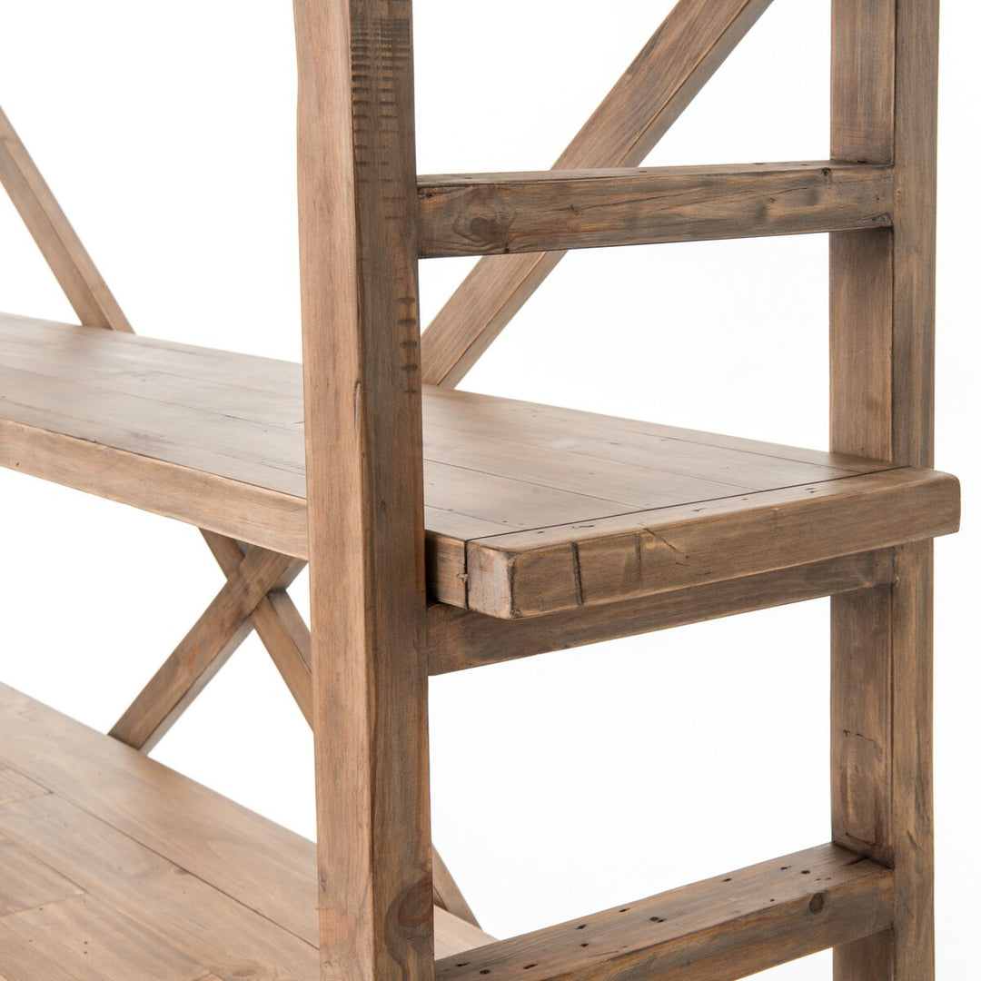 Toscana Large Bookshelf in Sundried Wheat detail view - Whats New Furniture Portland OR